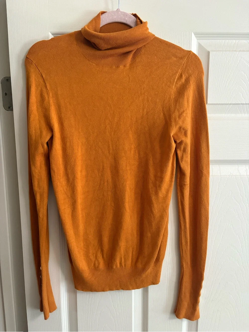 Zara turtleneck pullover sweater gold button accents comfy stretch office M - Picture 1 of 5